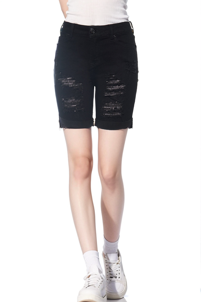 DISTRESSED SHORTS BLACK-WHOLESALE/6.00x12-SIZE/1.3.5.7.9/2.11/2.13/2.15.17