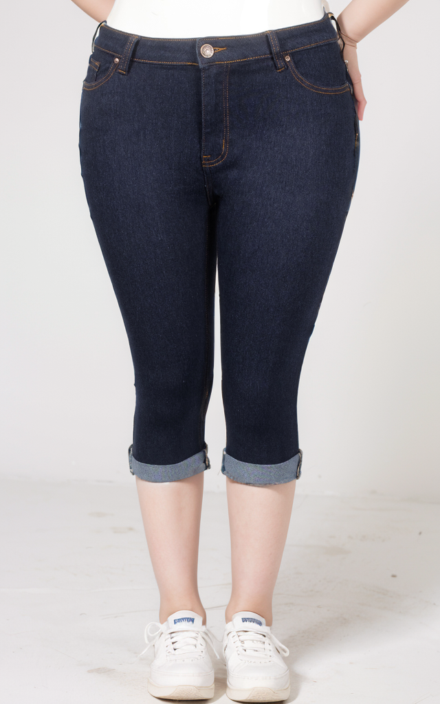 DARK BLUE CAPRIS PLUS SIZE-WSP/7.00-PKG/12-SIZE/14x3.16x3.18x2.20x2.22.24